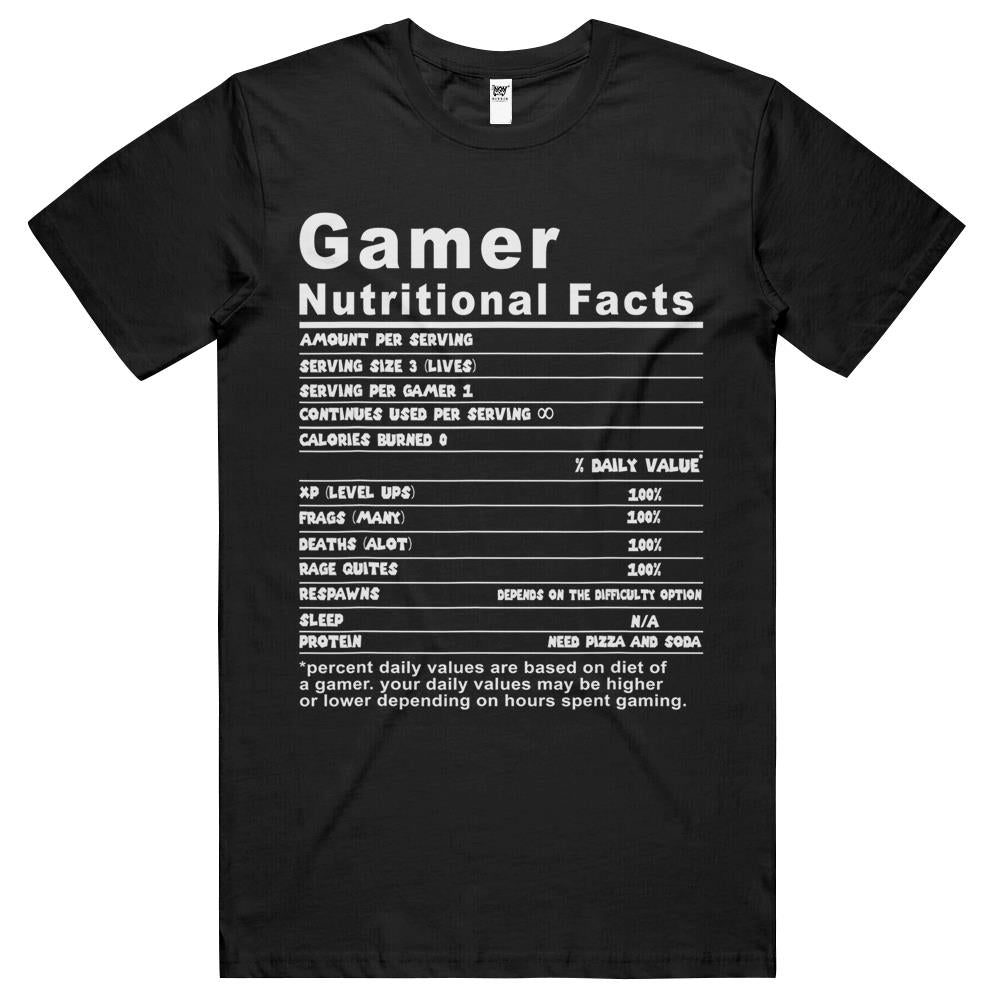 Nutritional Facts Shirt, Gamer Nutrition Facts Shirt, Gamer Nutritional Facts Cool Funny Gamers Shirt T Shirts