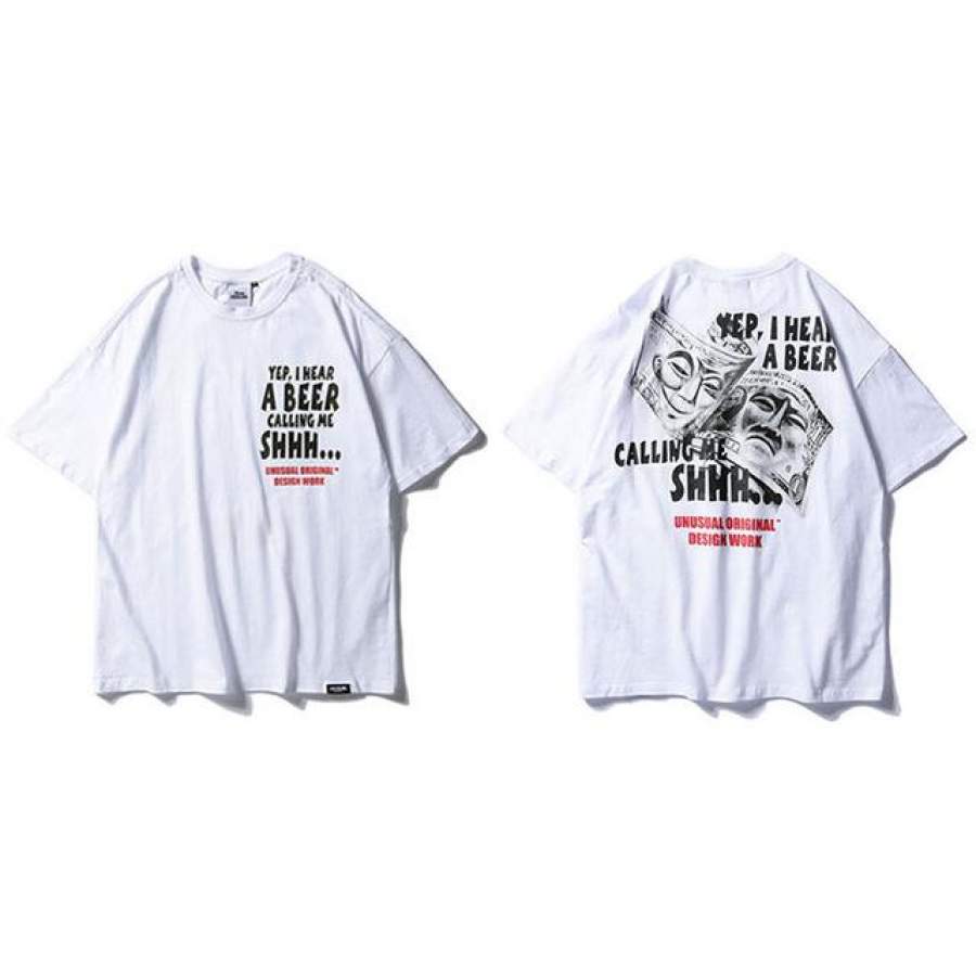 T Shirt Hip Hop Summer Men’s Short Sleeve Green Top Tees Casual Cotton Street wear Loose T shirt Money
