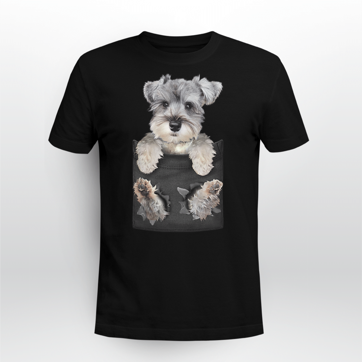 Schnauzer Dog In Pocket Puppy Shirt