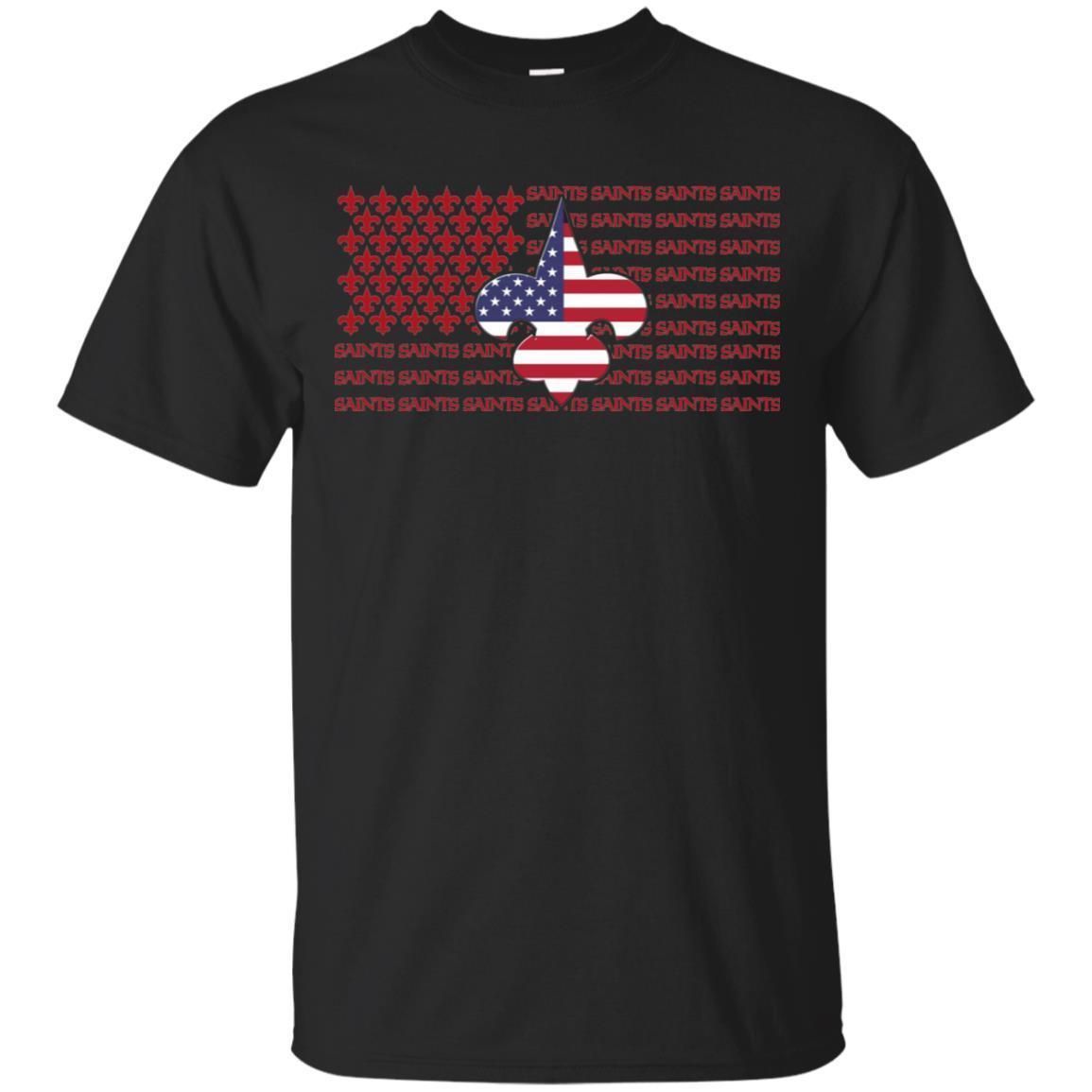 New Orleans Saints  American Flag Football T-Shirt For 4th July VA06