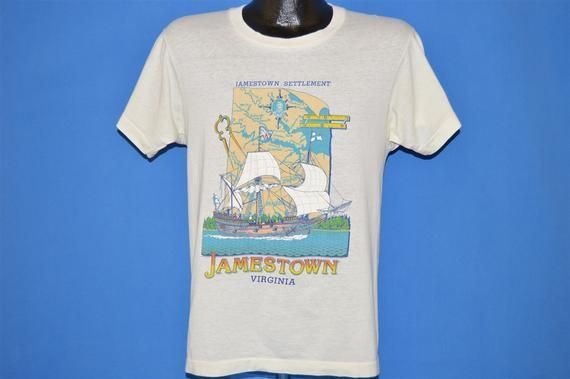 80S Jamestown Settlet Virginia Tourist Shirt