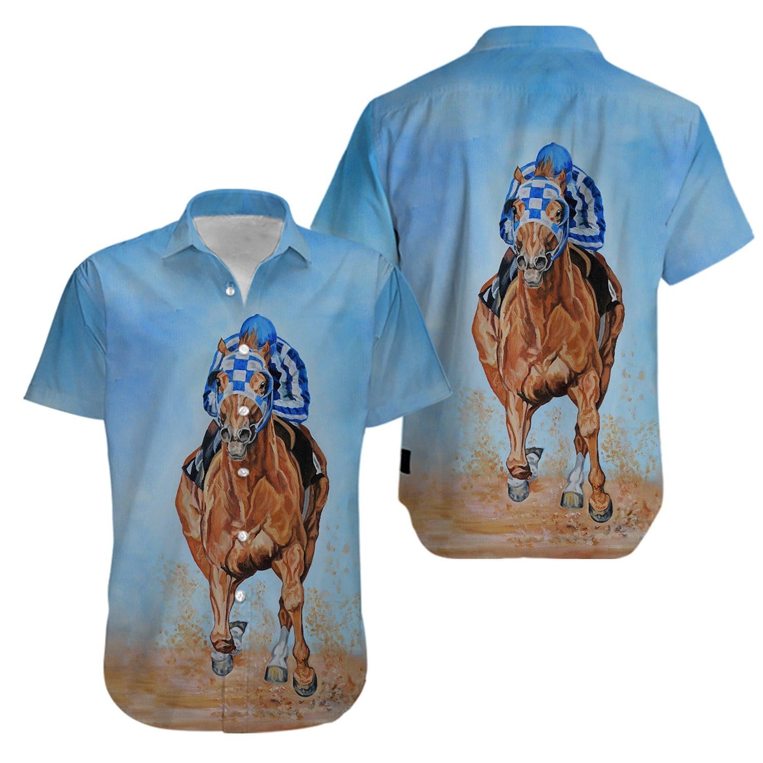 Secretariat Horse Racing King Hawaii Aloha Shirts Kv Ha94504