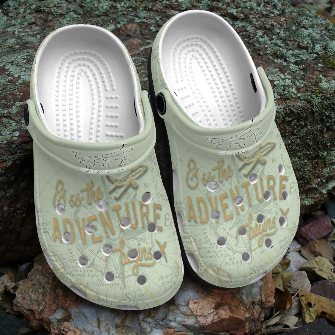 Travel Personalized Clog, Custom Name, Text, Color, Number Fashion Style For Women, Men, Kid, Print 3D So The Adventure Begins