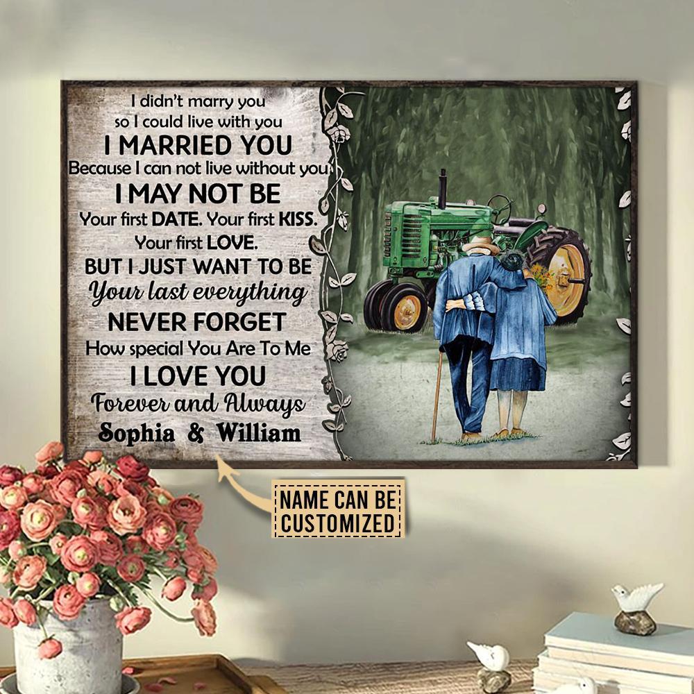 Aeticon Gifts Personalized Tractor Love You Forever Canvas Mom Dad Gift Home Decor