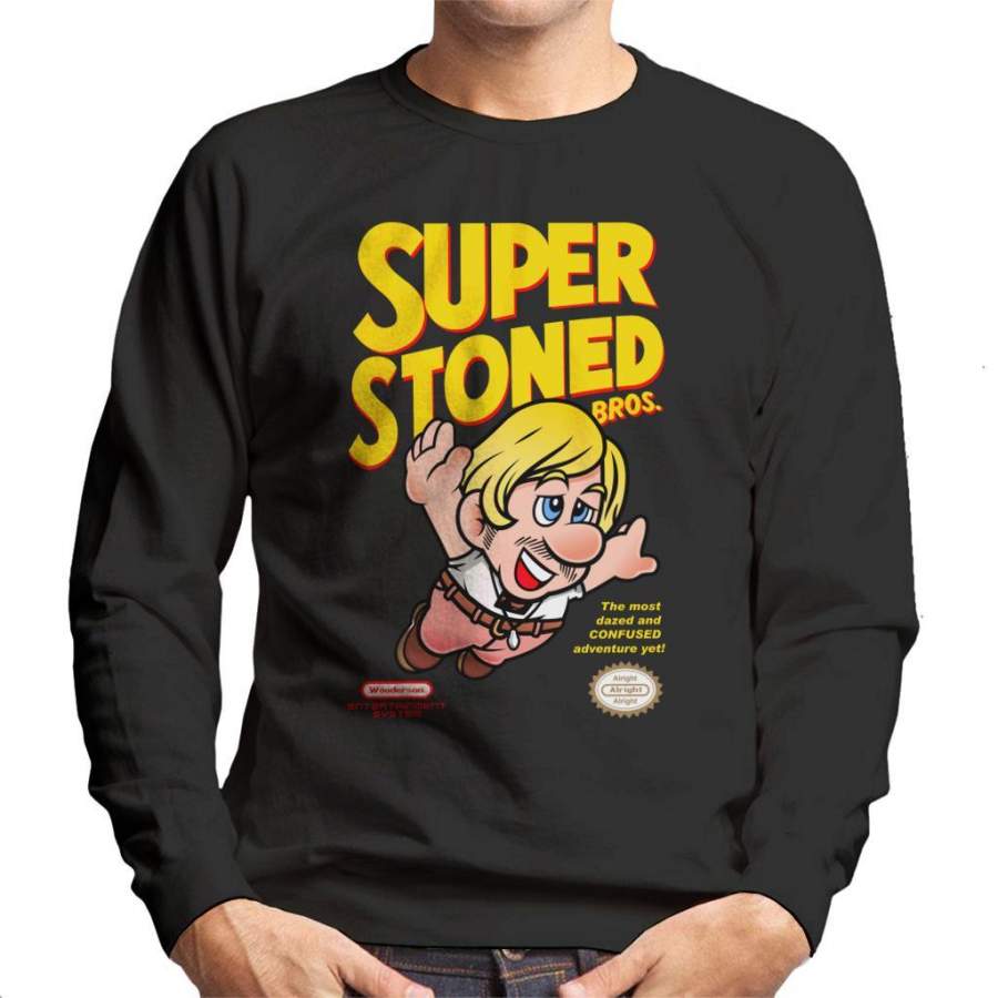 Super Stoned Bros Dazed And Confused Mario Men’s Sweatshirt