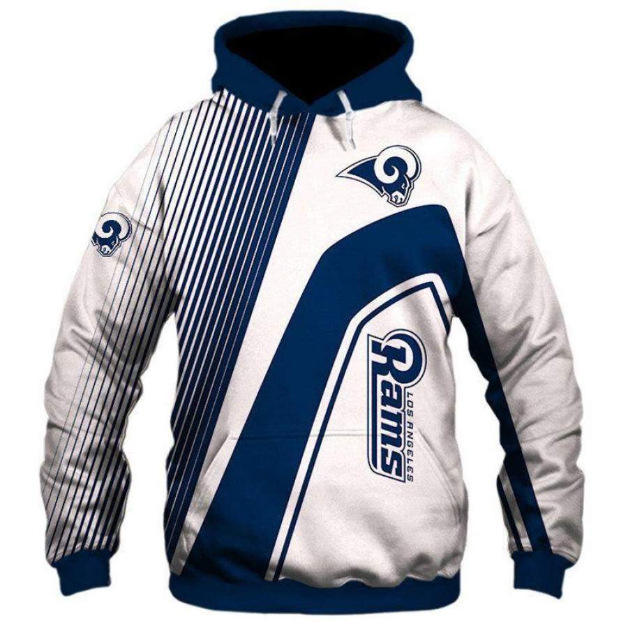 Los Angeles Rams Zip Hoodie 3D Style1108 All Over Printed