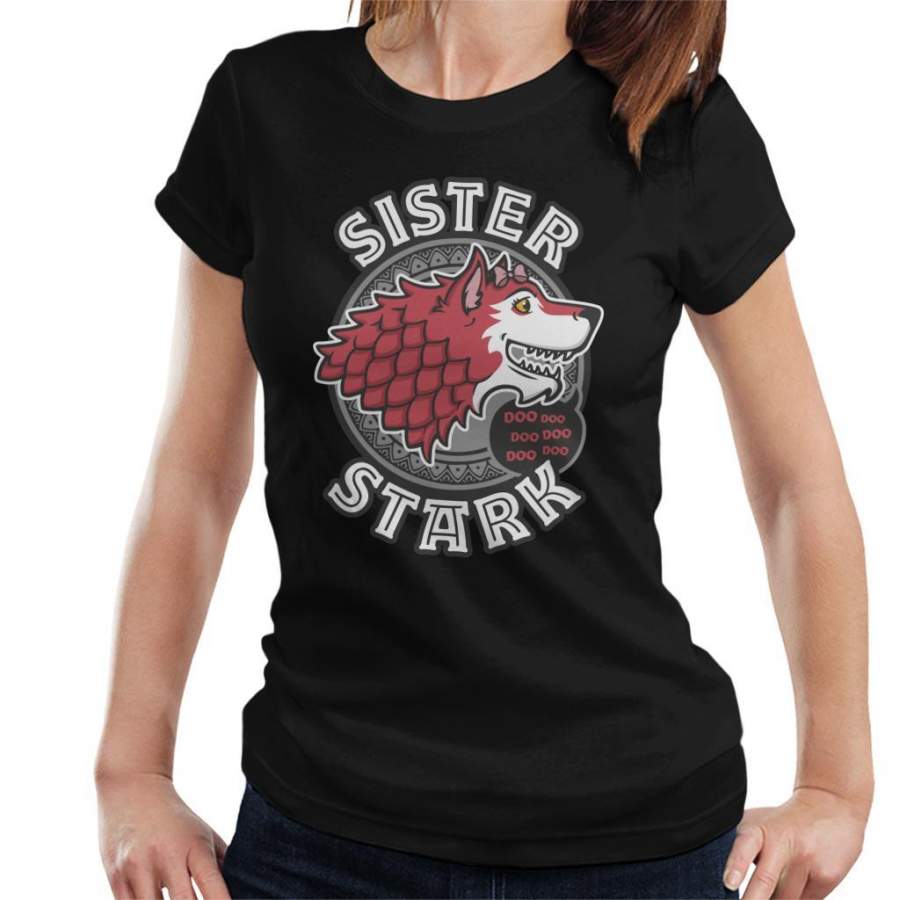 Sister Stark Baby Shark Family Game Of Thrones Women’s T-Shirt