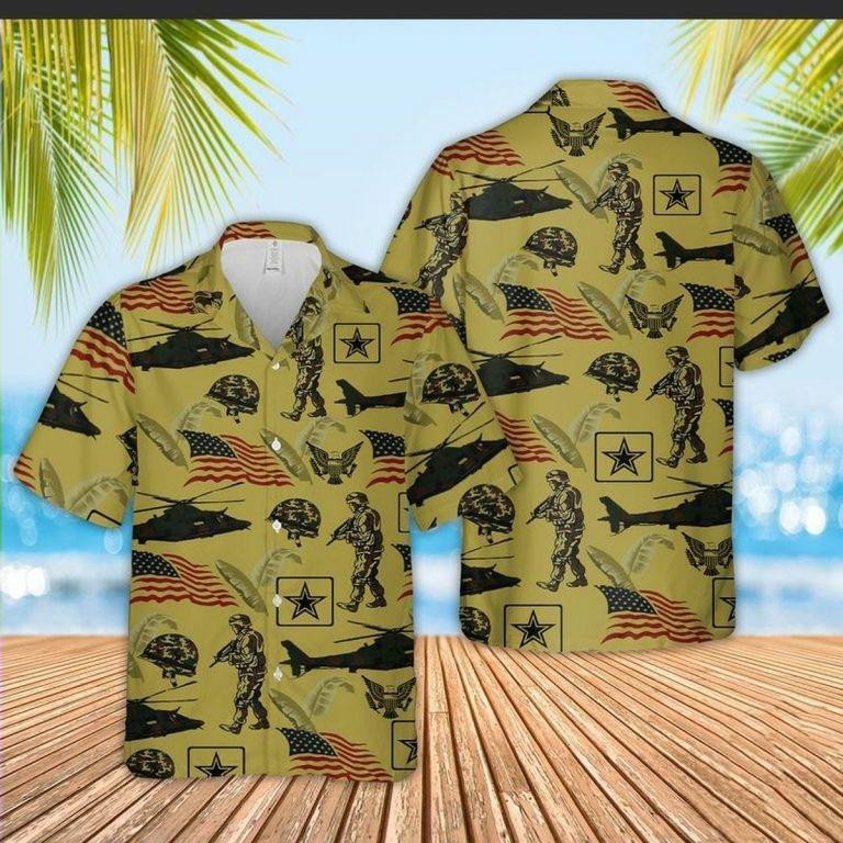 Hawaii Aloha Shirts Us Army Soldier Pattern Ha95535