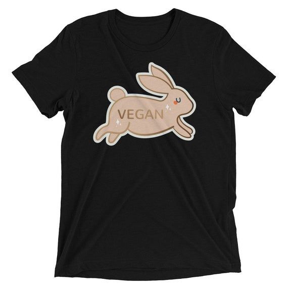 Vegan Rabbit Premium Unisex T Shirt Vegan Shirt Boho Shirt 70 S Tee Retro Shirt Hipster Shirt Vintage Tee Vegetarian Shirt