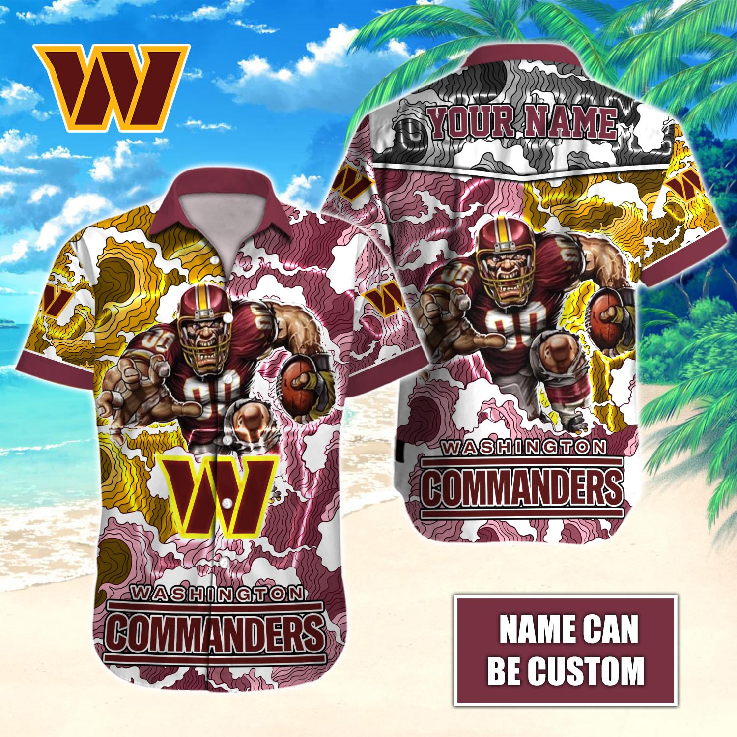 Washington Commanders Nfl-Hawaiian Shirt Custom T-40578