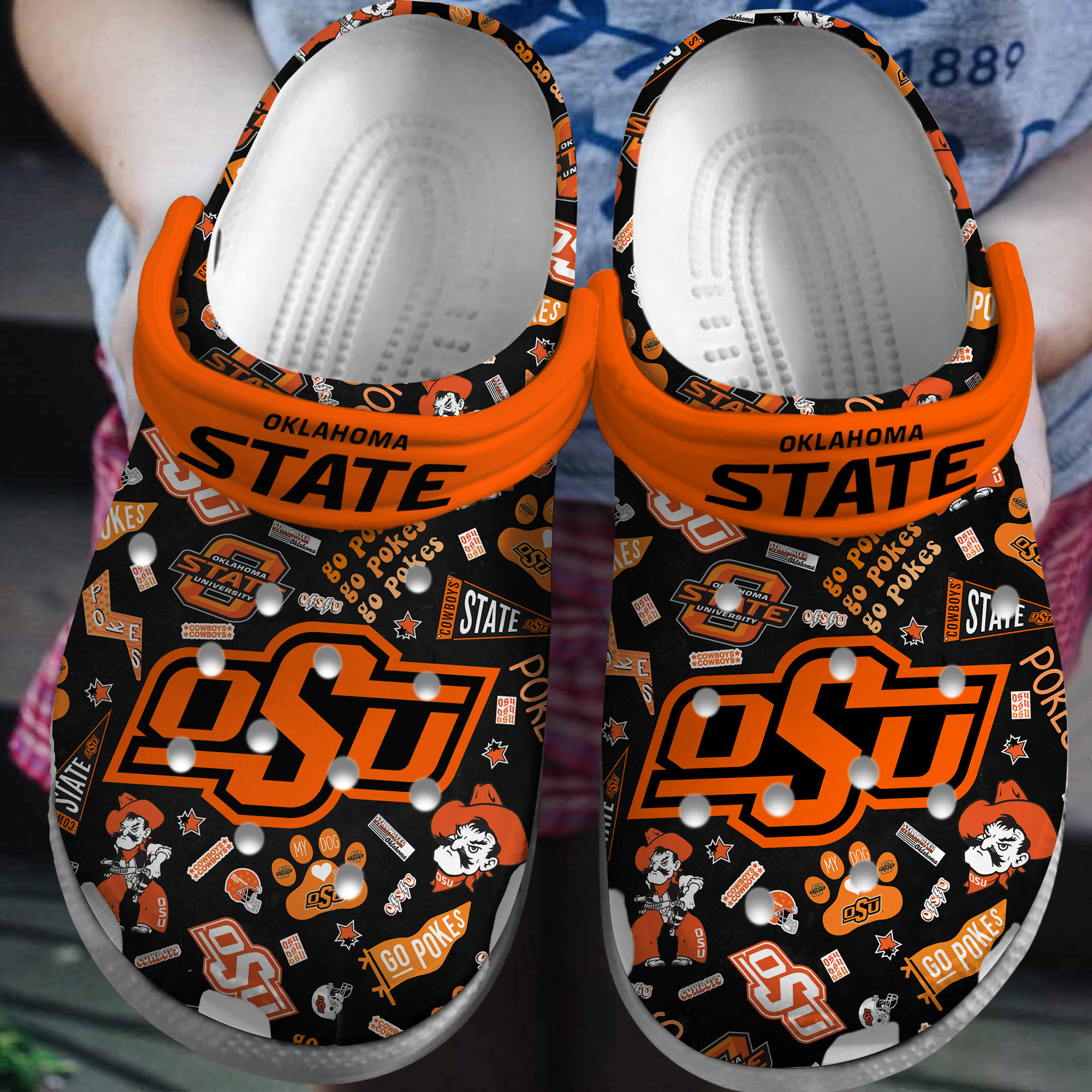 Oklahoma State Cowboys NCAA Sport Crocss Crocband Clogs Shoes Comfortable For Men Women and Kids