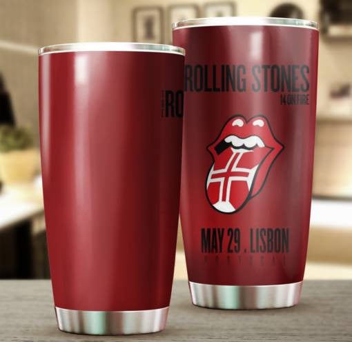 Rolling Stones Merch Lisbon On Fire Tumbler Cup