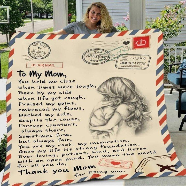 [Personalized Name] Thank You Mom For Raising You Gift For Mom –  Gift For Mommy, Home Decor, Gift For Family  – Fleece Blanket