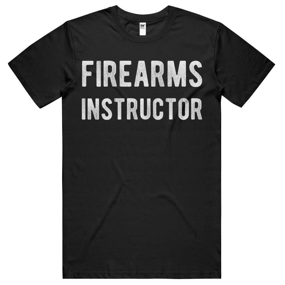 Firearms Instructor Distressed Style Back Print Work T Shirts