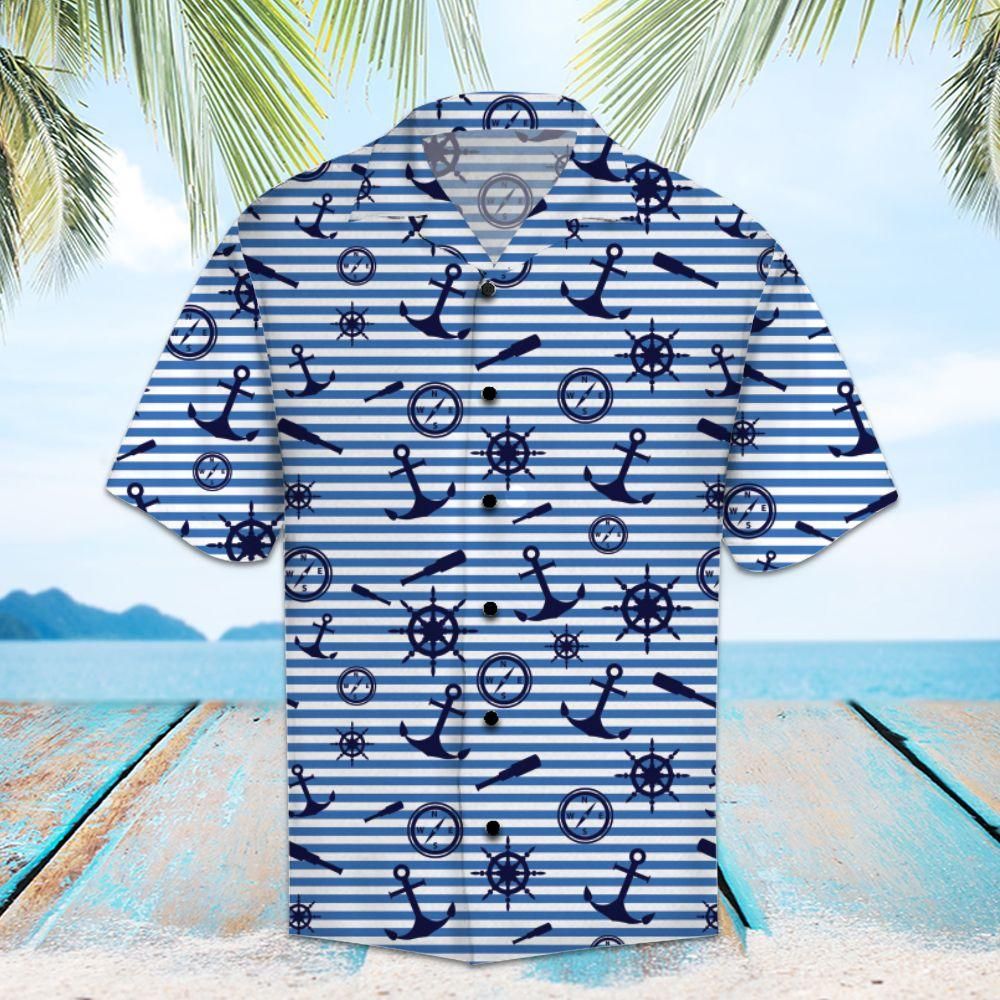 Amazing Navy Aloha Hawaiian Shirt Colorful Short Sleeve Summer Beach Casual Shirt For Men And Women