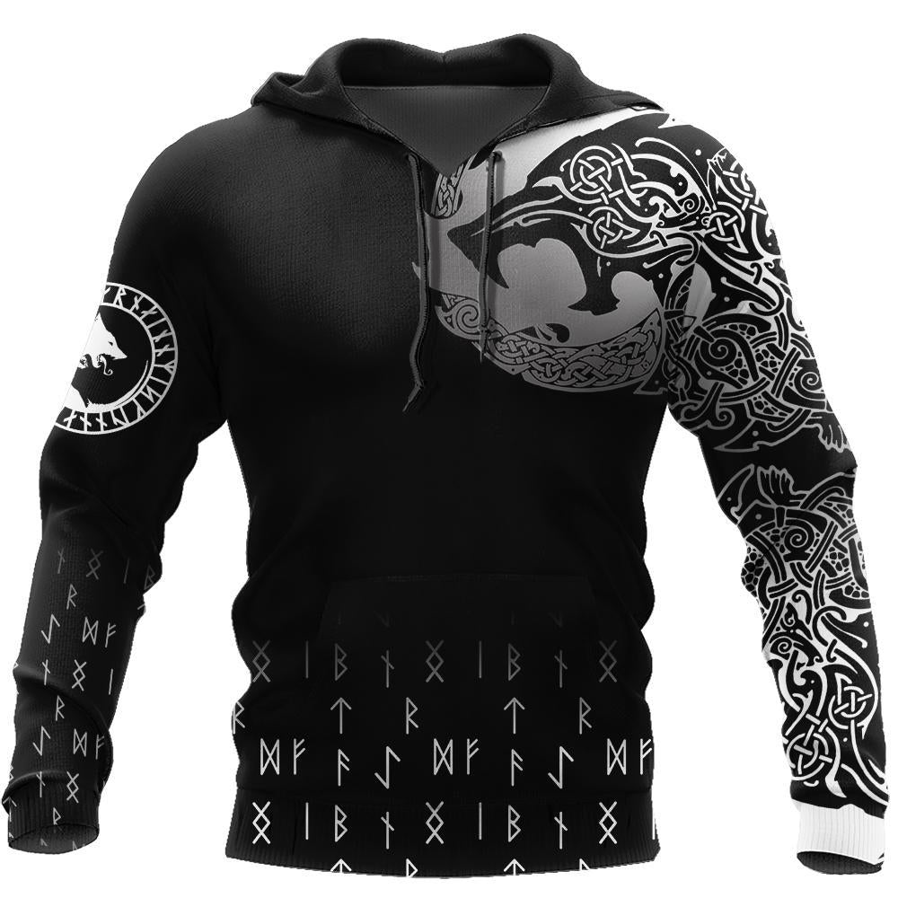 3D All Over Print Viking Wolf Hoodie Ntn08252001