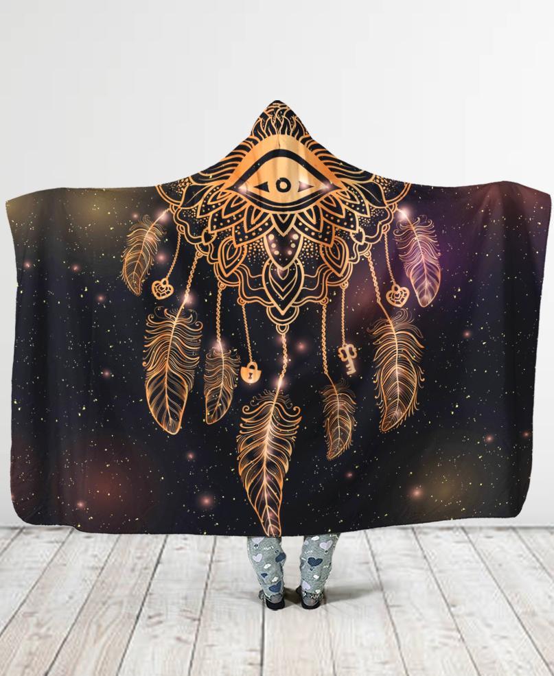 Welcomenative Dreamcatcher Hooded Blanket, All Over Print, Native American