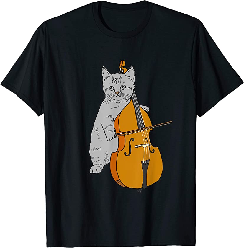 Cute Cat Cello Orchestra Kitten Violin Fiddle Birthday T-Shirt