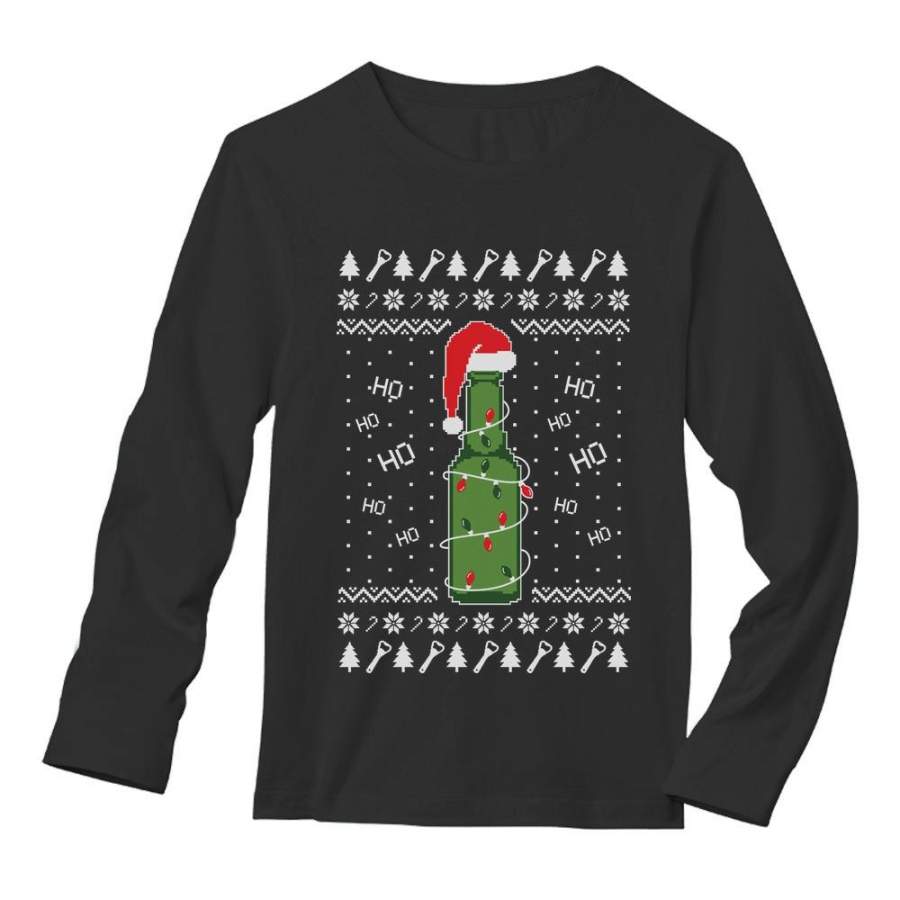 Ugly Christmas Sweater Beer Pong Holiday Party Long Sleeve T-Shirt