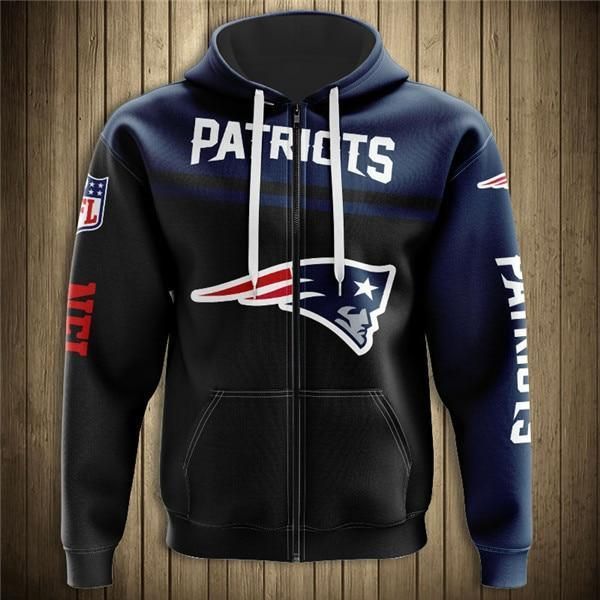 Football Teams Hoodie Shirt Limited Edition New England Patriots 3D Zipper Hoodie