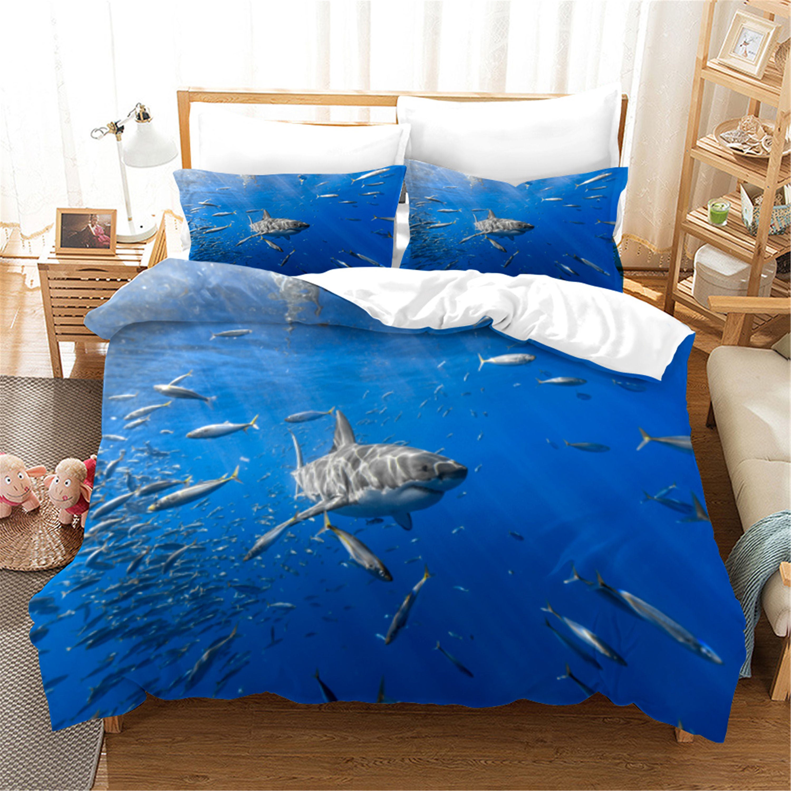 3D Blue Sea Animal Whale Quilt Cover Set Bedding Set Duvet Cover Pillowcases 36