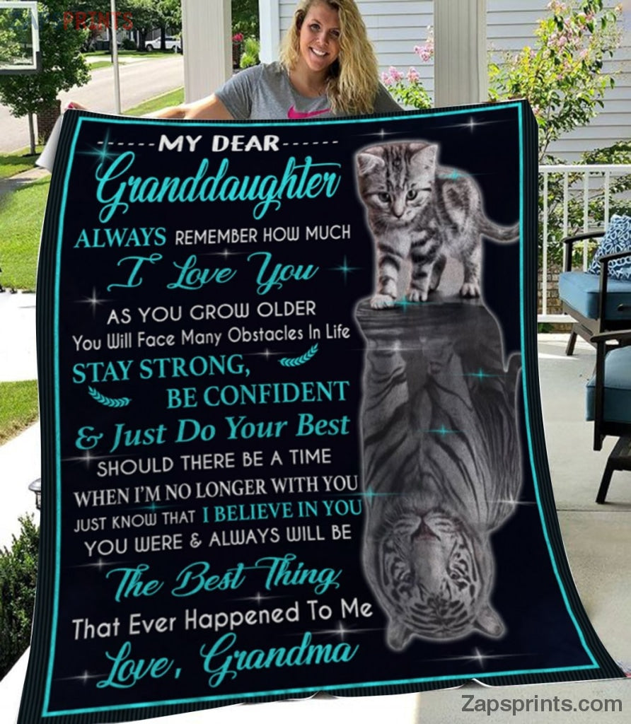 Gift For Granddaughter – To My Granddaughter – Cat – Always Remember How Much I Love You – Grandma Gift To Granddaughter – Blanket