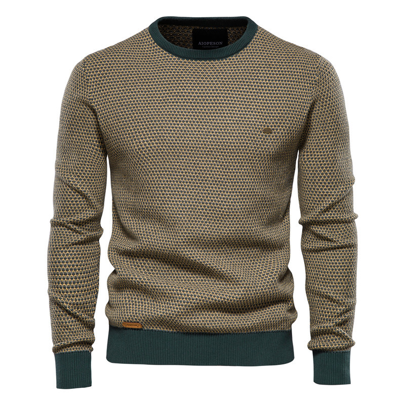 Basic Pullovers Sweater Men Casual Cotton Spliced O-neck Knitted Sweaters Mens Fashion Solid Color Quality Sweaters Male Tops alx