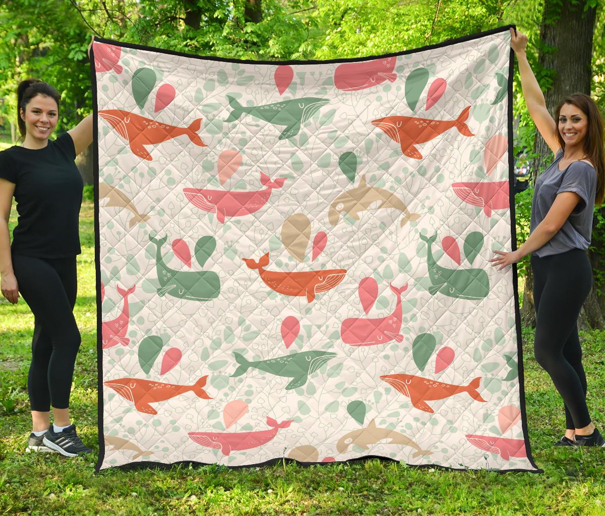 Cute Whale Pattern Premium Quilt