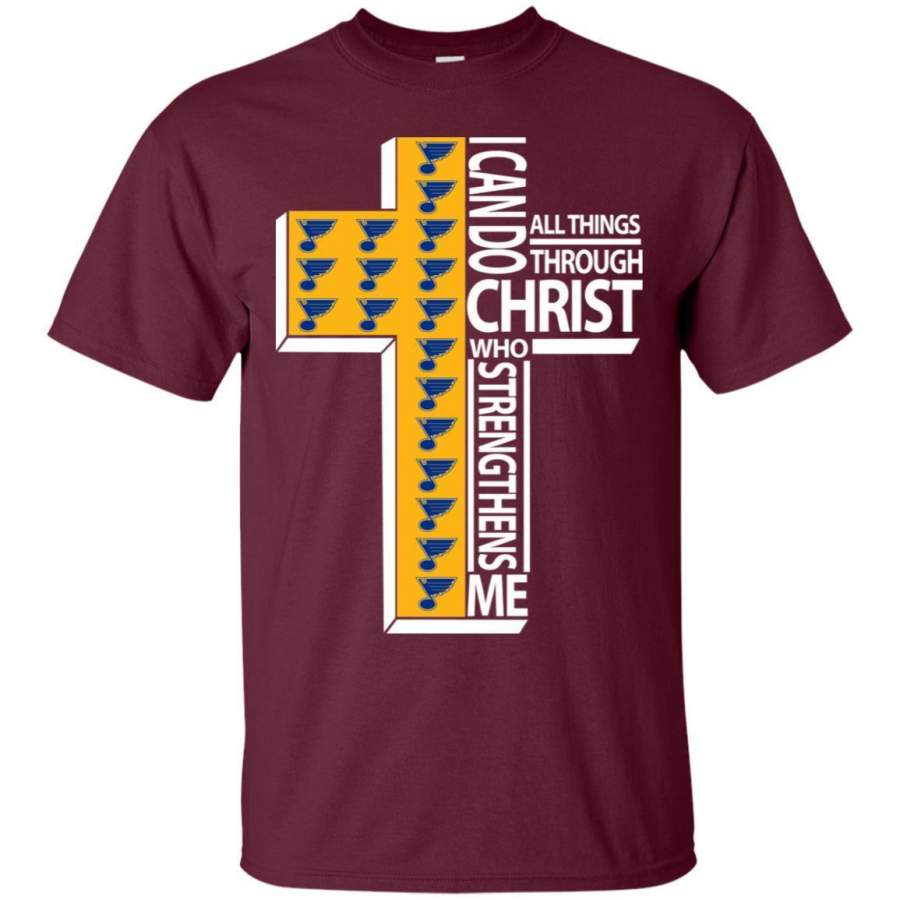 Gorgeous I Can Do All Things Through Christ St. Louis Blues T Shirts