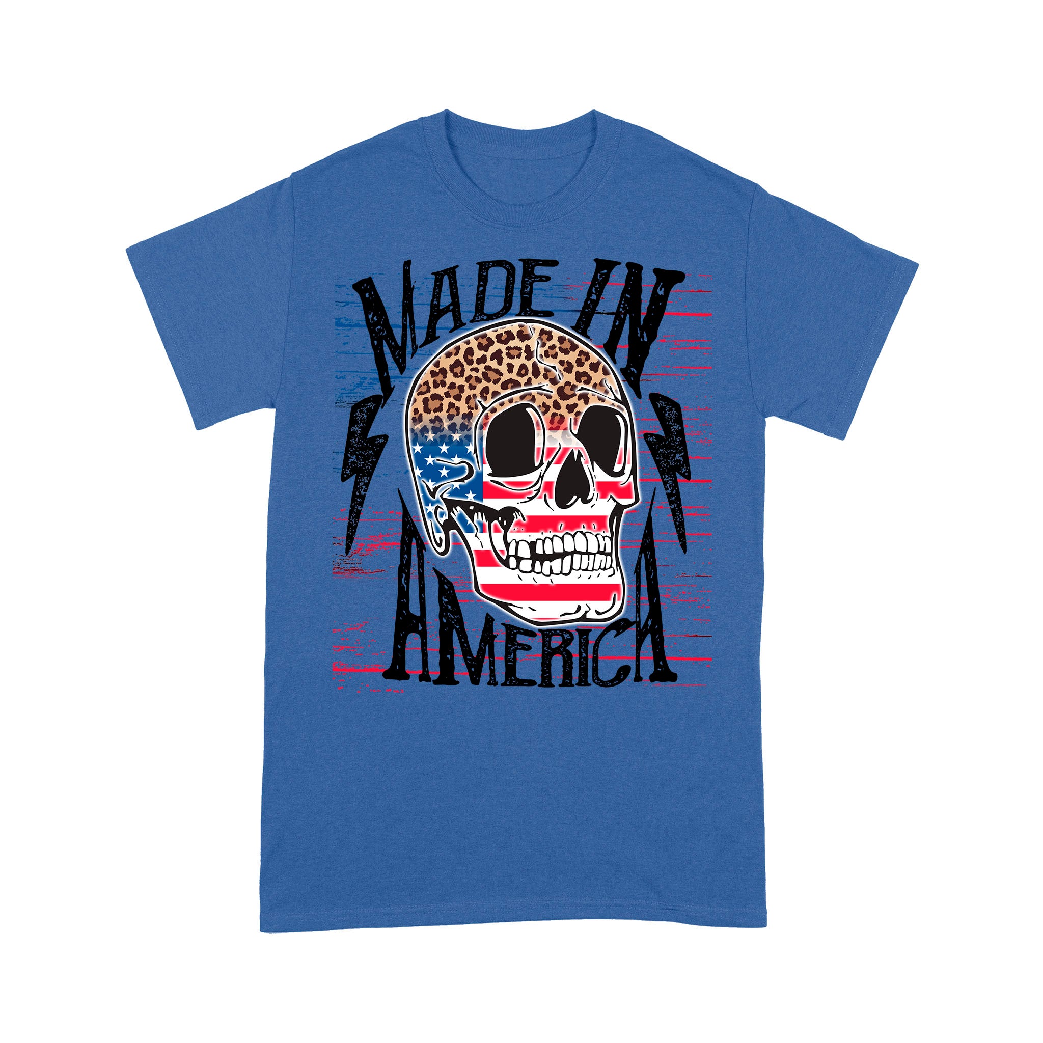 Skull Leopard And Us Flag Shirt, Made In America Patriotic  T-Shirt 4Th Of July Myfihu – Tnn585 D09