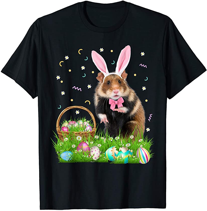 Cute Hamster Easter Day Bunny Eggs Easter Costume Gift Mens T-Shirt