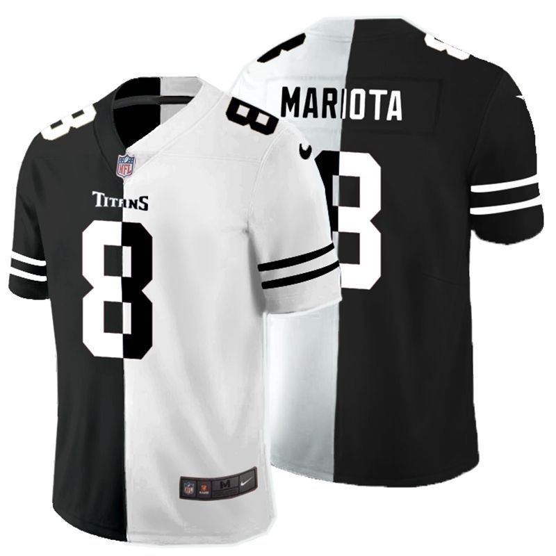 Tennessee Titans Marcus Mariota #8 NFL 2020 Black And White Jersey