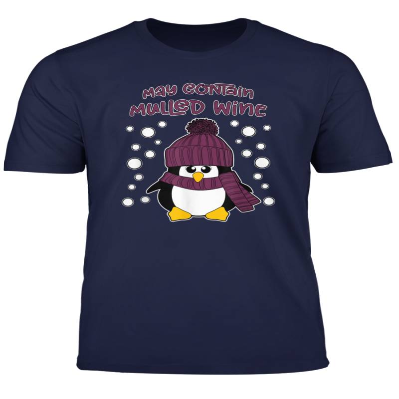 May Contain Mulled Wine Funny Ugly Christmas Sweater Penguin T Shirt