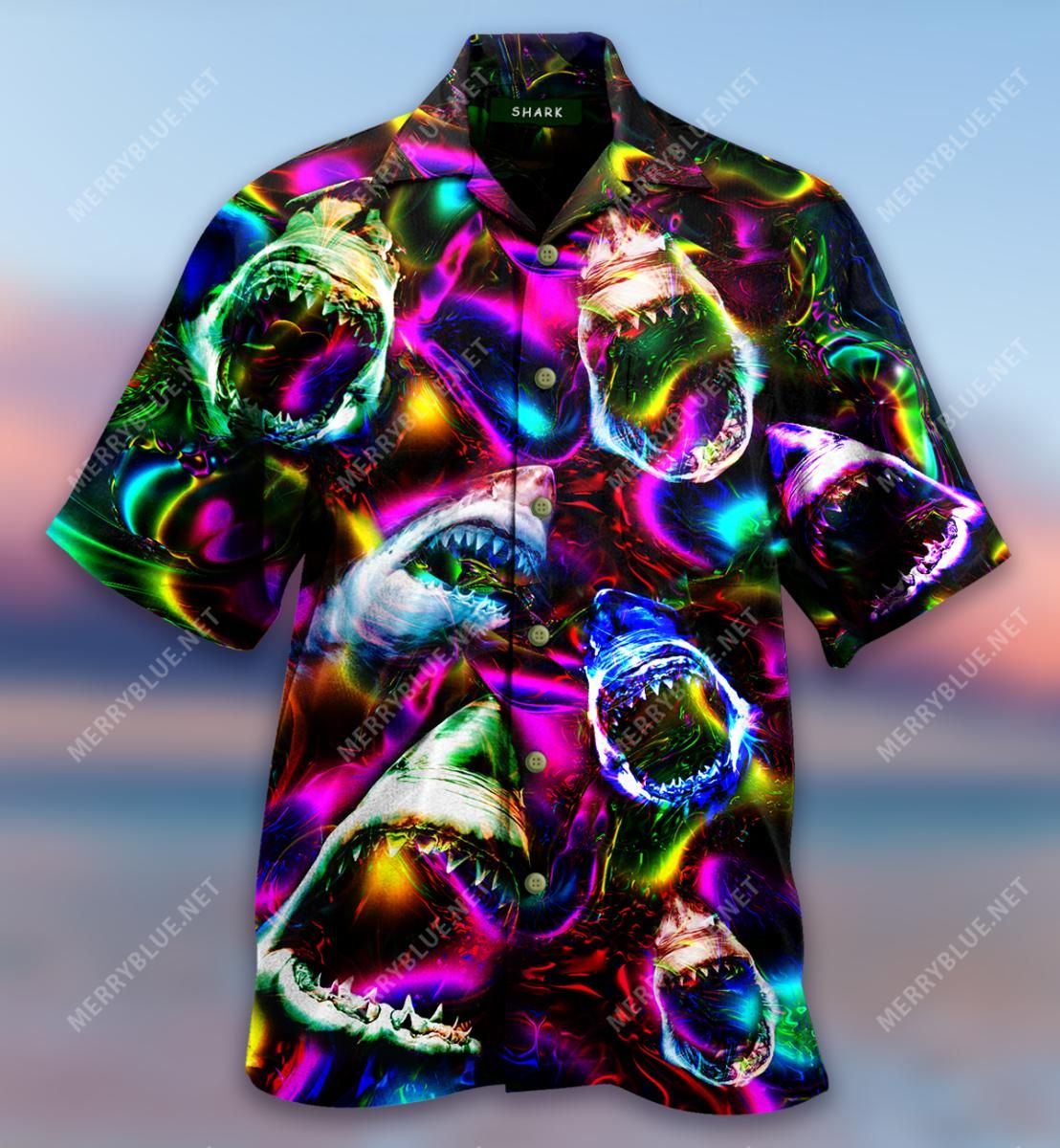 Shark Jaws Aloha Hawaii Shirt Colorful Short Sleeve Summer Beach Casual For Men And Women Ha29537