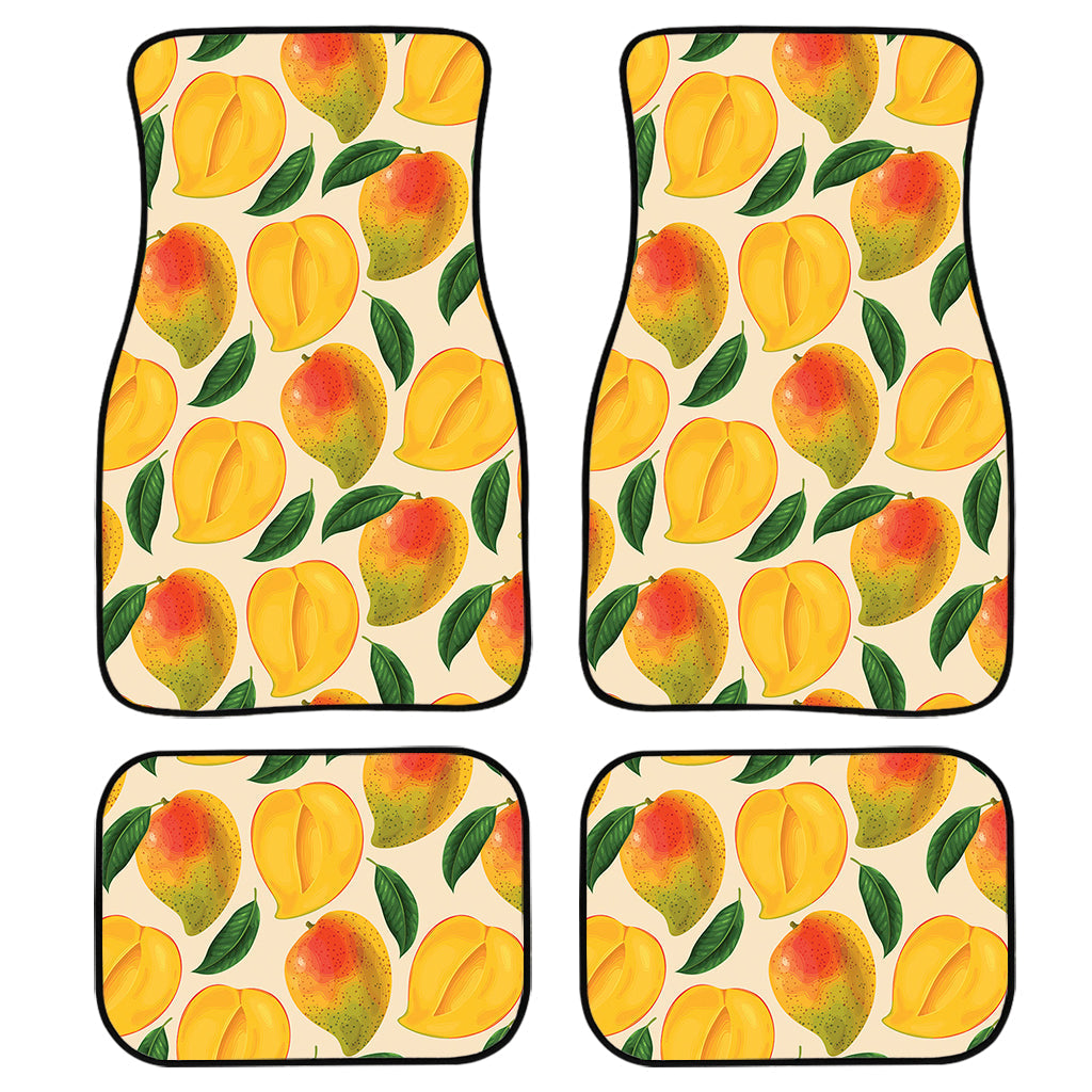 Ripe Mango Fruit Pattern Print Front And Back Car Floor Mats, Front Car Mat