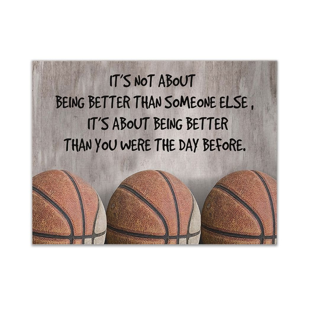 Casespring 3D Its Not About Being Better Than Someone Else Basketball Custom Canvas