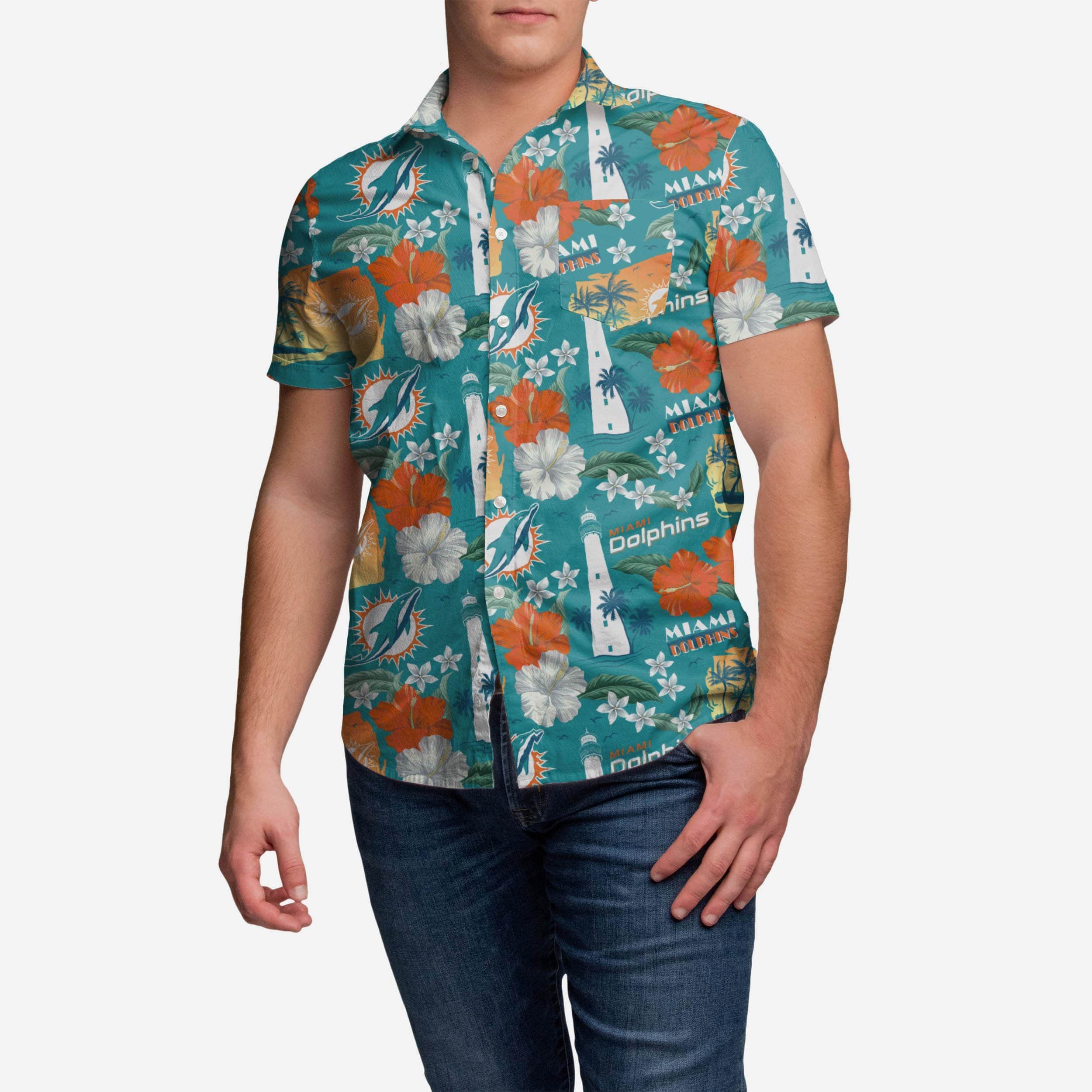 Miami Dolphins City Style Button Up Shirt