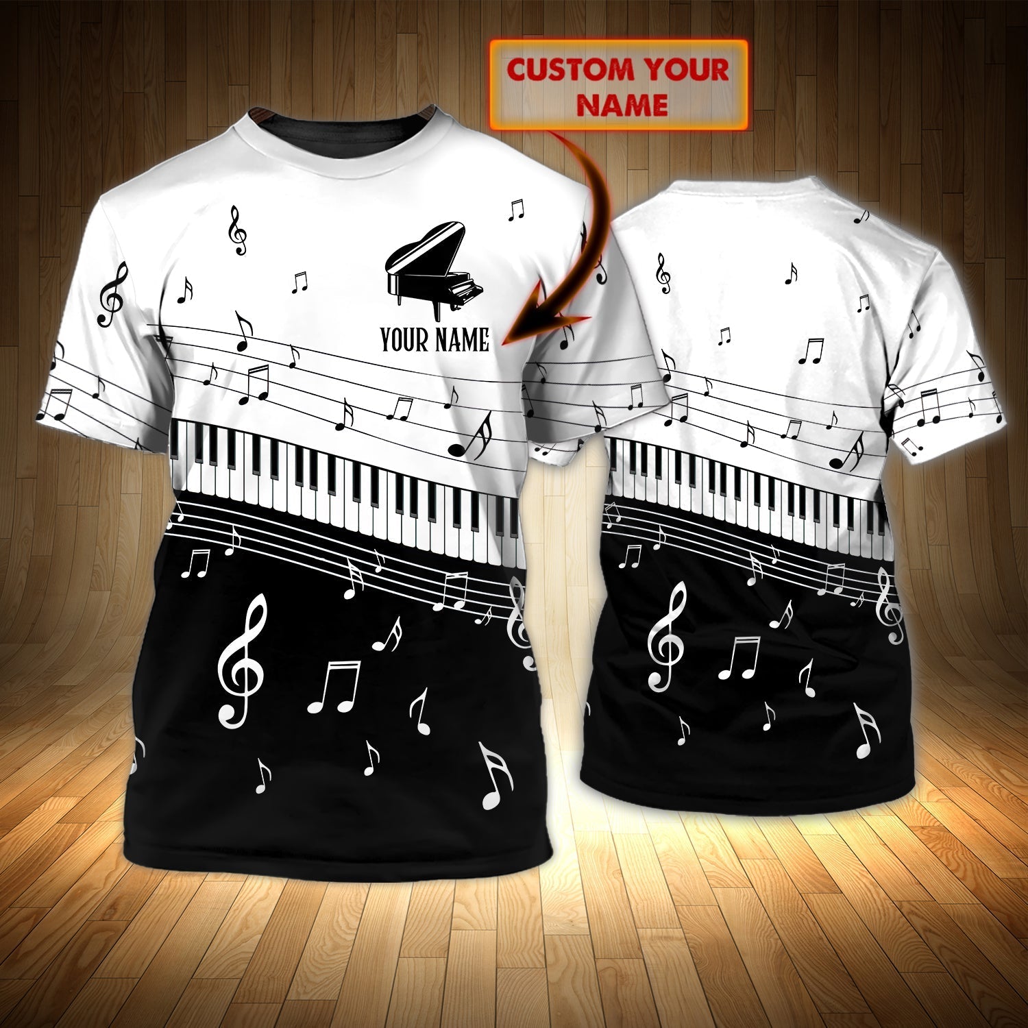 Customized 3D Full Printed Piano T Shirt, Men’S Shirt With Piano, Present To Piano Lovers, Piano Tee Shirt