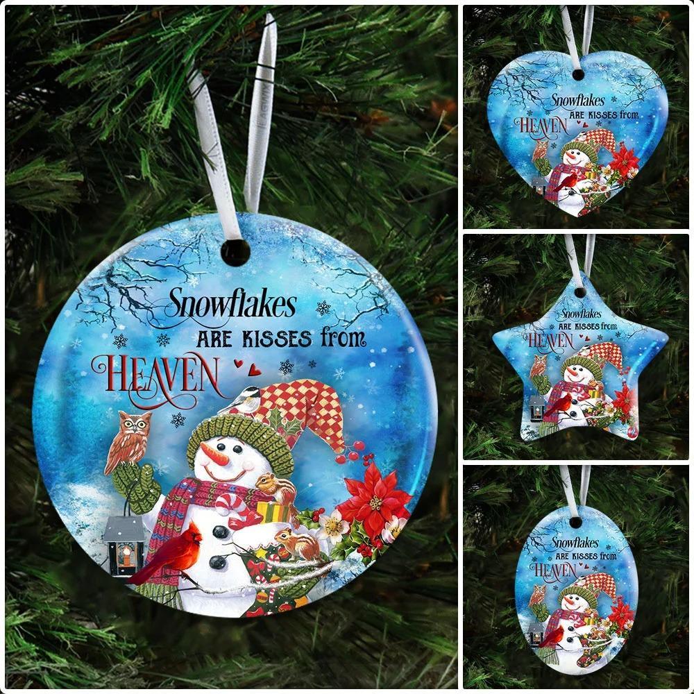 Snowflakes Are Kisses From Heaven Ceramic Ornament Christmas Home Decor Gift Ideas