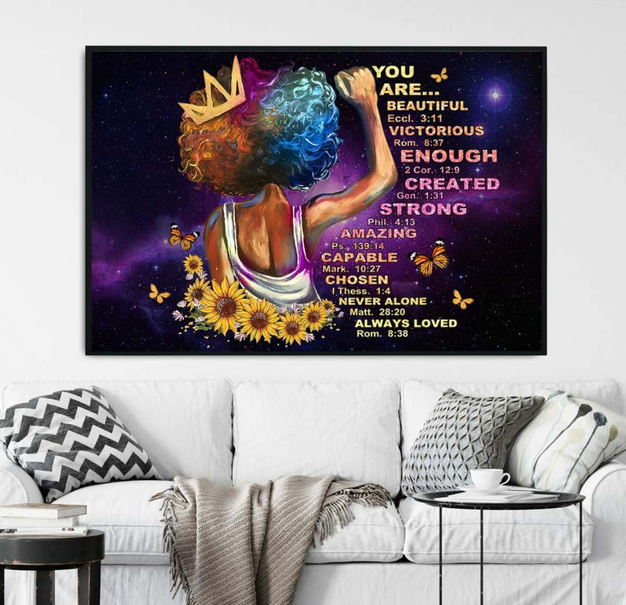 Black Girl Magic Poster, Black Queen God Says You Are Canvas Art, Afro Queen Wall Art, Black Women Strong Wall Hanging, Black Melanin Art | Unframed Paper Poster