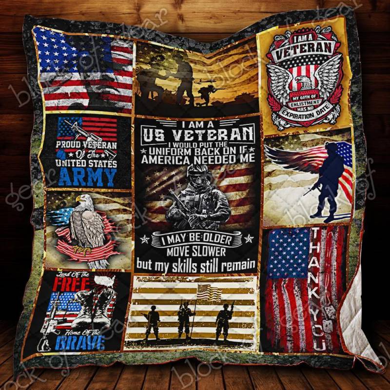 A BC-I Am A U.S Veteran Quilt Blanket KC1307