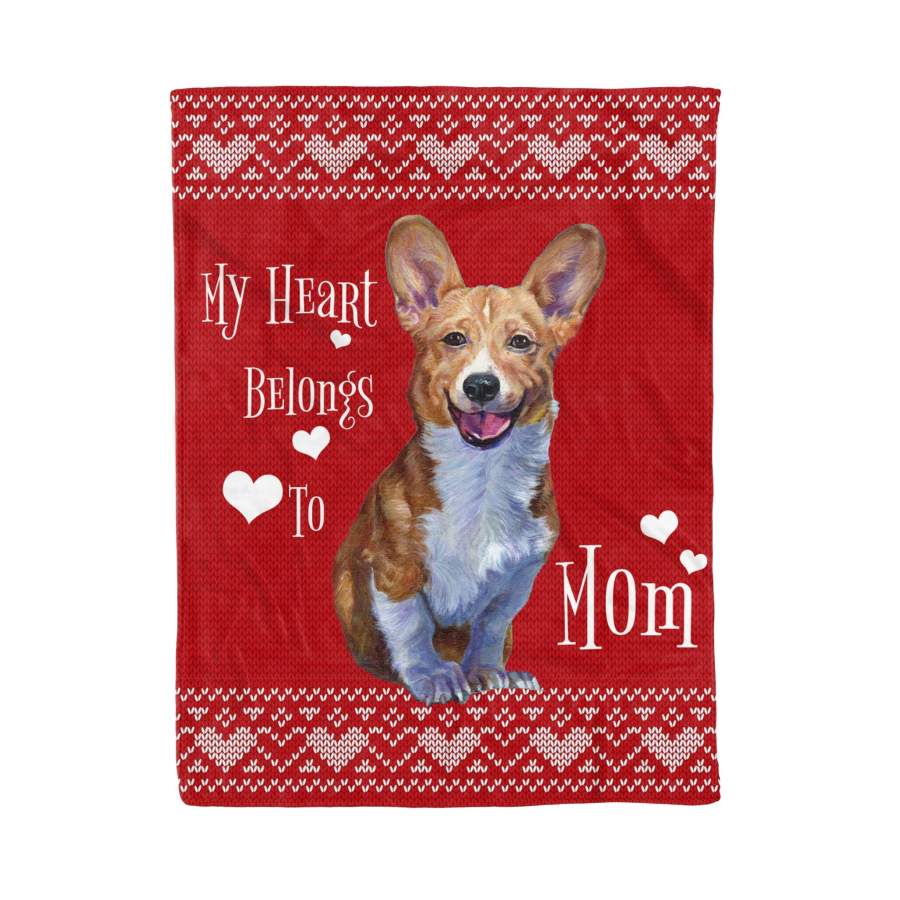 Corgi Mom Christmas Gift Custom Warm Blanket Fleece Blanket