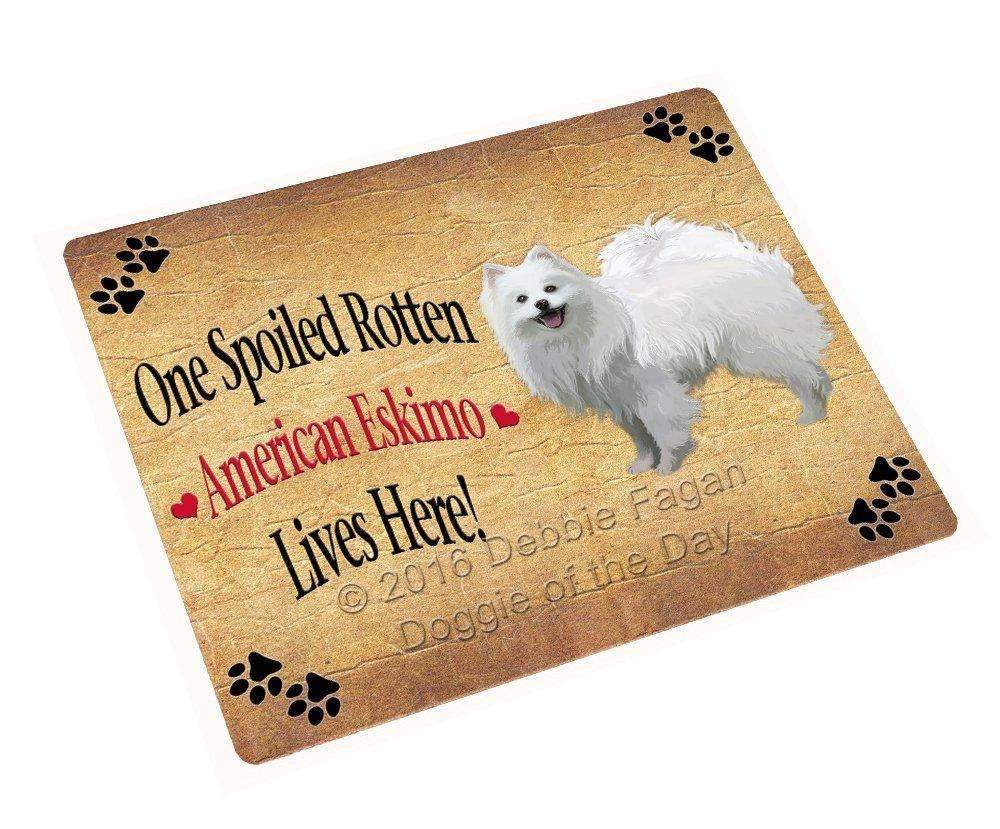 American Eskimo Spoiled Rotten Dog Art Portrait Print Woven Throw Sherpa Plush Fleece Blanket