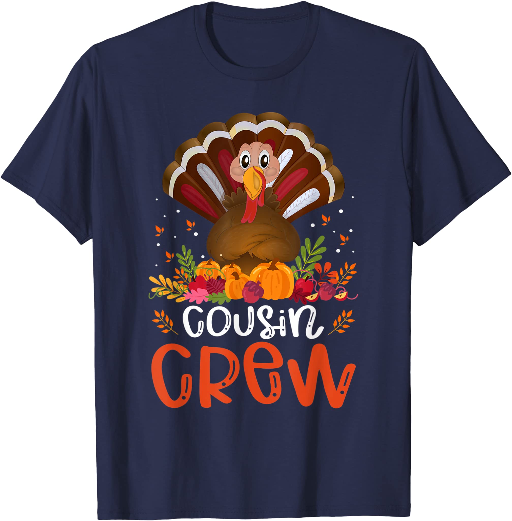 Cousin Crew Turkey Cute Family Thanksgiving Pajamas Matching T-Shirt