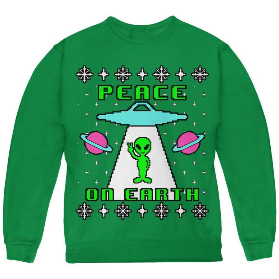 Alien Peace on Earth Ugly Christmas Sweater Youth Sweatshirt