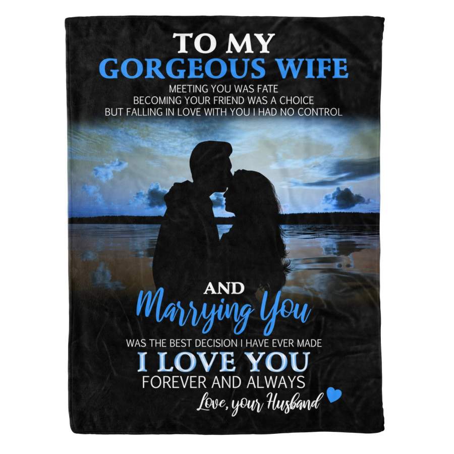 Wife Blanket Meeting You Was Fate . Gift Wife Present BL0110 60×80 – Fleece Blanket