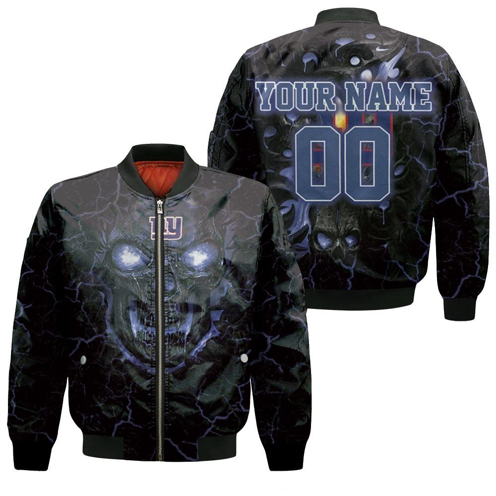 Lava Skull New York Giants 3D Personalized Bomber Jacket All-Over Print