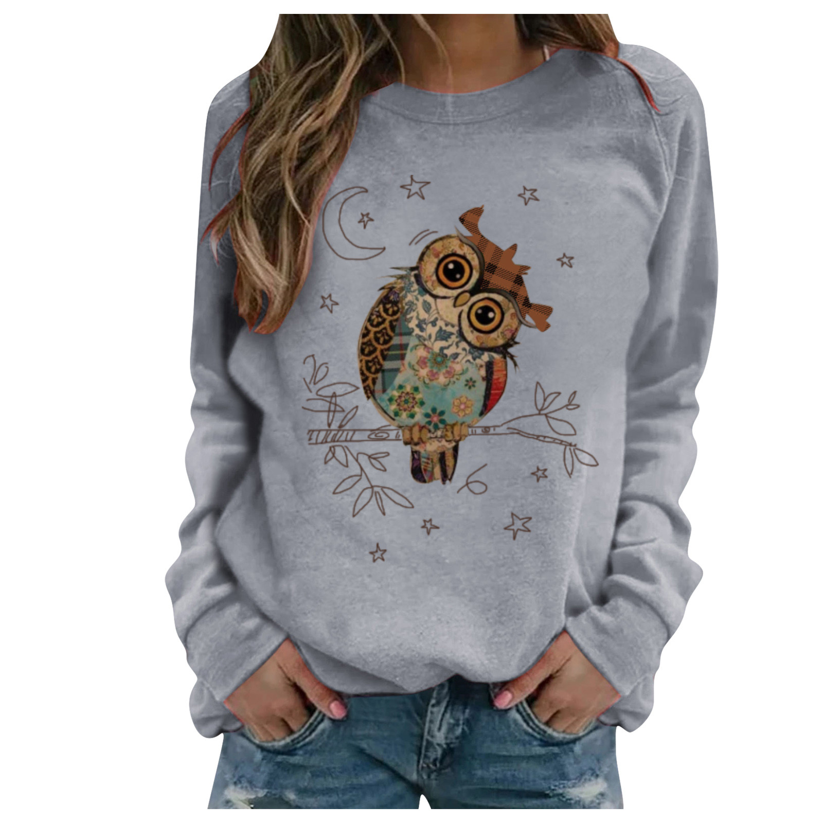 Women’s Hoodies Cute Owl Print Long-Sleeved Sweatops Casual Pullover Autumn Winter Daily Harajuku Tops Ropa Mujer Sudaderas alx