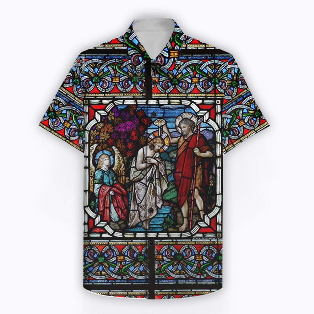 Baptism Of The Lord Stained Glass Hawaiian Shirt Rl-G011G