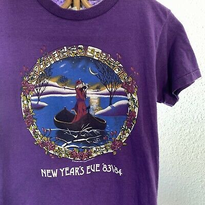 Vintage Rare 80s Grateful Dead New Years Eve Rock T Shirt Tour Hippy Roses S/m 6899